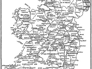 Old Map of Ireland showing its Great Lordships c.1500